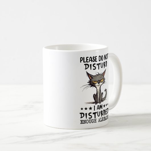 Mug Drôle Chat Grumpy Dit (Devant droit)
