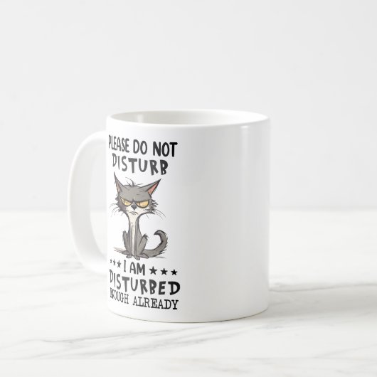 Mug Drôle Chat Grumpy Dit (Devant gauche)