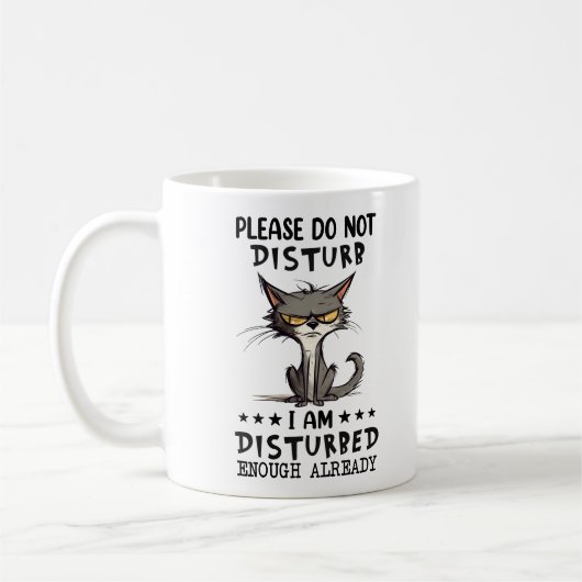 Mug Drôle Chat Grumpy Dit (Gauche)