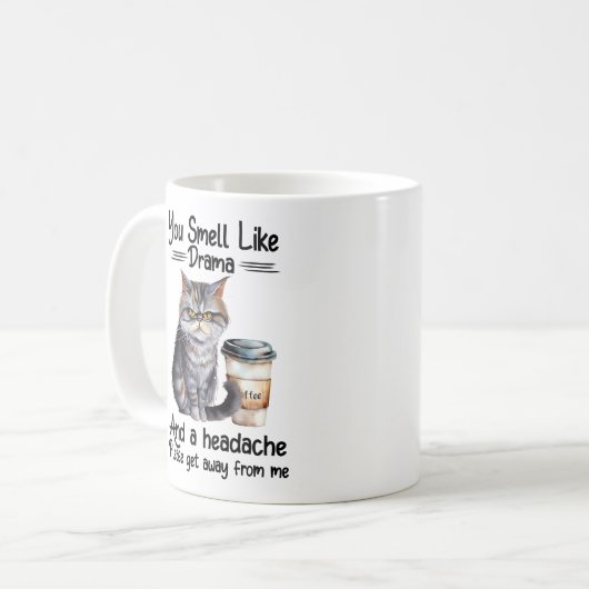 Mug Drôle Chat Grumpy Dit (Devant gauche)