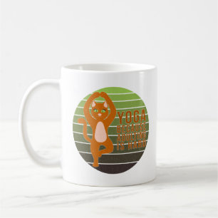 Mug Drôle chat mignon faisant du yoga.