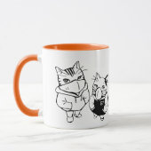 Mug Drôle Chat mignon Portant Masque Visage - Feline J (Gauche)