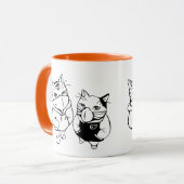 Mug Drôle Chat mignon Portant Masque Visage - Feline J (Devant gauche)