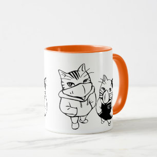 Mug Drôle Chat mignon Portant Masque Visage - Feline J