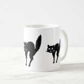 Mug drôle chat noir avec arcade dos pour halloween (Devant droit)