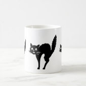 Mug drôle chat noir avec arcade dos pour halloween (Centre)