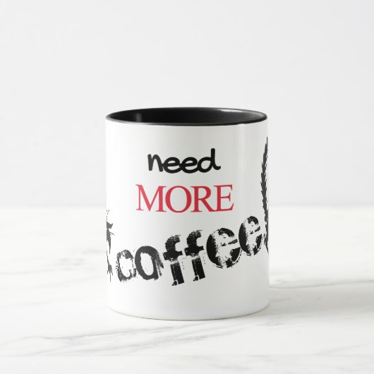 Mug Drôle Chat Noir Besoin Plus De Café (Centre)