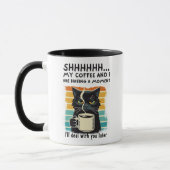 Mug Drôle chat noir Sarcastique Moment de café (Gauche)