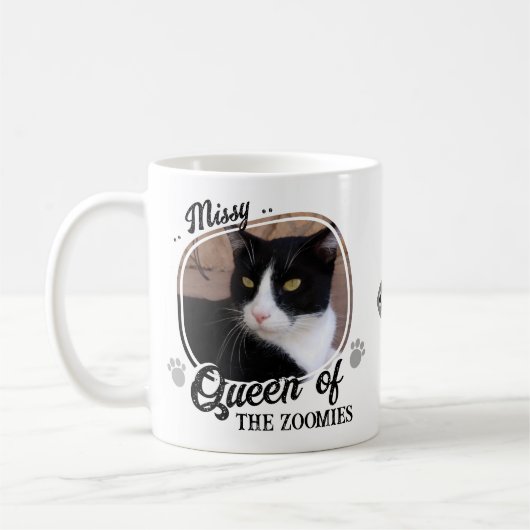 Mug Drôle Chat Photo Reine Des Zoomies (Gauche)