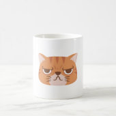Mug Drôle Chat Tabby Orange Avec Le Visage Grumpy (Centre)