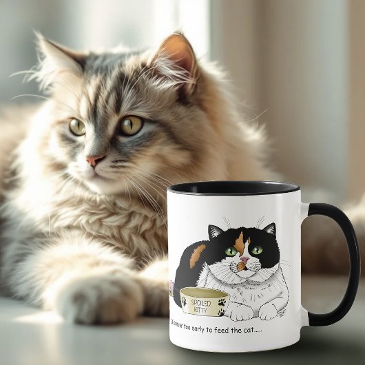 Mug Drôle Chat Tacheté Gâté Nourrir Rose