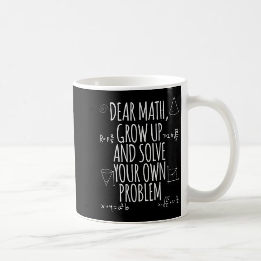 Mug Drôle Cher Math Grandir Citation Solveur de Problè (Droite)