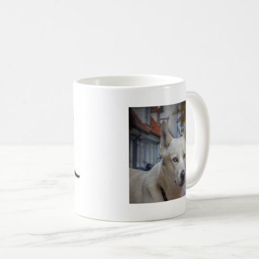 Mug Drôle Cher père chien avec un nom et une image per (Devant droit)