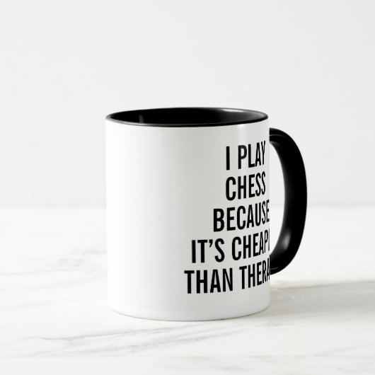 Mug Drôle Chess Therapy (Devant droit)
