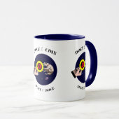 Mug Drôle Chien attrape le chien dans l'espace (Devant droit)