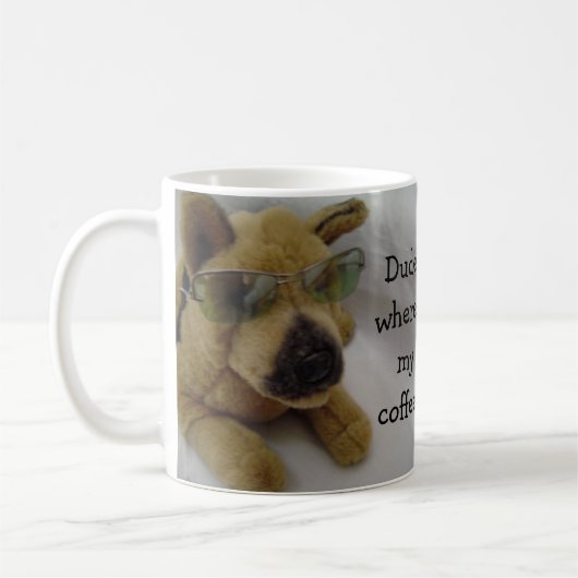 Mug Drôle chien avec café dire (Gauche)