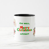 Mug Drôle Chien Biting Père Noël Noël (Centre)