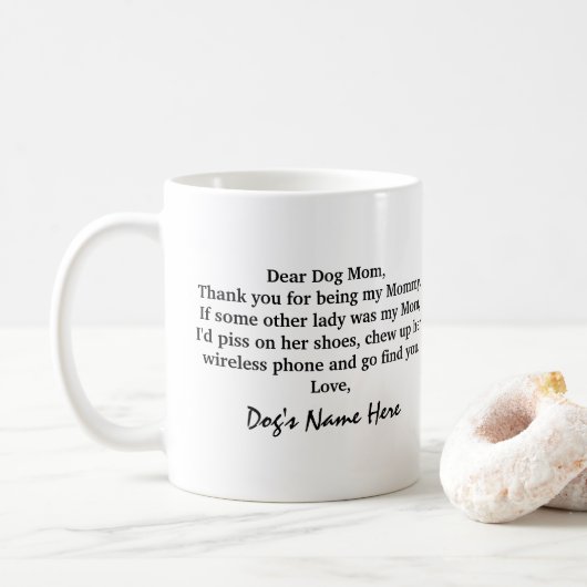 Mug Drôle chien cadeau de maman chien du chien (Avec donut)
