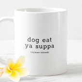 Mug Drôle Chien Caymanien Dialect Mange Ya Suppa