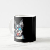 Mug Drôle chien lunettes de soleil avec pouces vers le (Devant gauche)