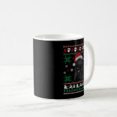 Mug Drôle Chien noir Carlin laid Sweat de Noël doux (Devant droit)