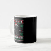 Mug Drôle Chien noir Carlin laid Sweat de Noël doux (Devant gauche)