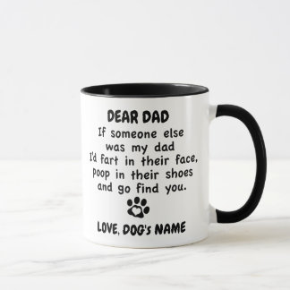 Mug Drôle Chien papa avec nom personnalisé et photo Mu