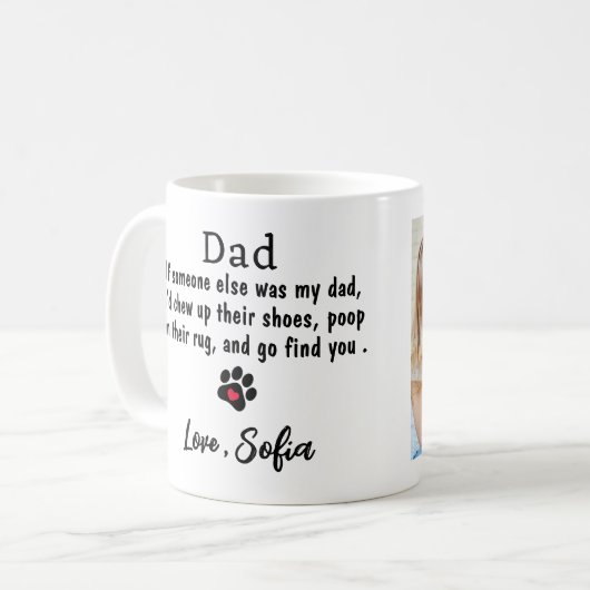 Mug Drôle Chien Papa - Fête des pères Animaux de compa (Devant gauche)