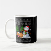 Mug Drôle Chien Pees sur Snowman laide Sweat de Noël X (Gauche)