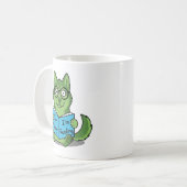 Mug Drôle Chien Vert Mignon Va-t'en Je Lis (Devant gauche)