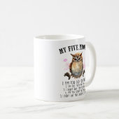 Mug Drôle Chouette Grumpy Dit (Devant droit)