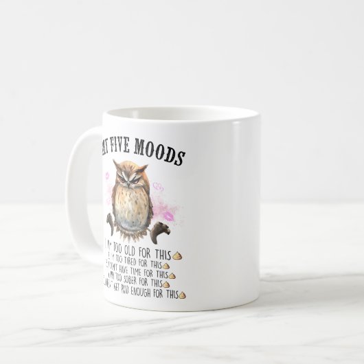 Mug Drôle Chouette Grumpy Dit (Devant gauche)