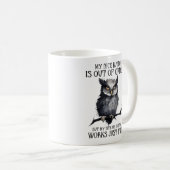 Mug Drôle Chouette Grumpy Dit (Devant droit)