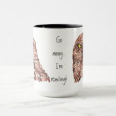 Mug Drôle Chouette Grumpy, vas-y, je lis, (Centre)