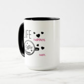 Mug Drôle citation cafétéria addict maman anniversaire (Devant gauche)
