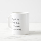 Mug Drôle Citation de mot de passe oublié Texte person (Devant gauche)