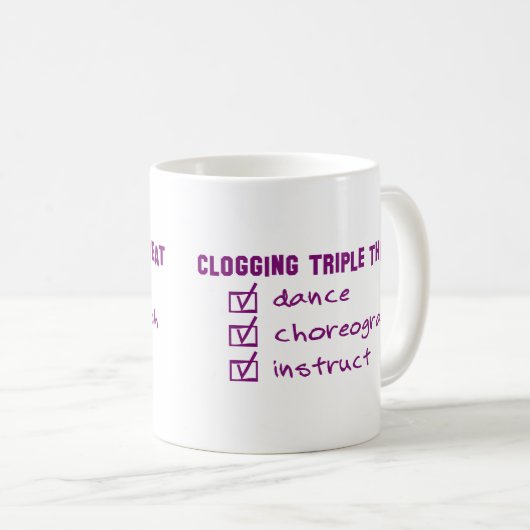 Mug Drôle Clogging Triple Menace Danseurs Clog (Devant droit)