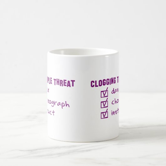 Mug Drôle Clogging Triple Menace Danseurs Clog (Centre)