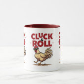 Mug Drôle "Cluck & Roll" Cool Rooster Conception de de (Centre)