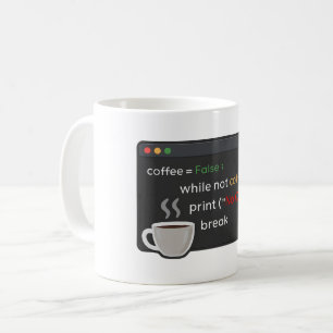 Mug Drôle code café blague noir minimaliste design