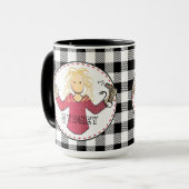 Mug Drôle Coiffeur Styliste Blonde Beauticienne Cartoo (Devant gauche)