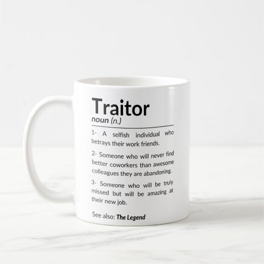 Mug Drôle collègue d'adieu, collègue quittant son empl (Gauche)