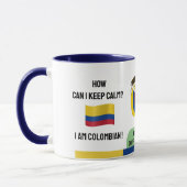 Mug Drôle Colombie garder le texte calme, drapeau colo (Gauche)