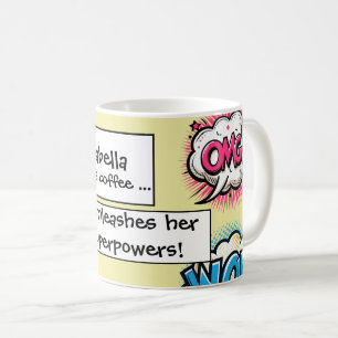 Mug Drôle Comic Book Action Mots Discours Bulles