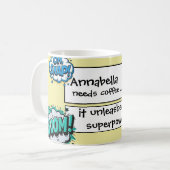 Mug Drôle Comic Book Action Mots Discours Bulles (Devant gauche)