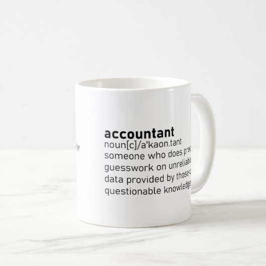 Mug Drôle comptable Définition (Devant droit)