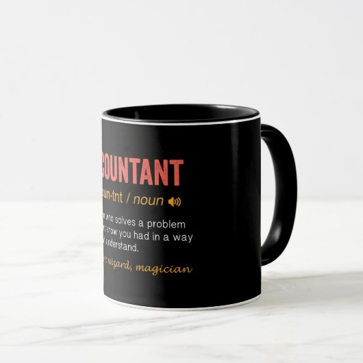 Mug Drôle comptable Définition (Devant droit)