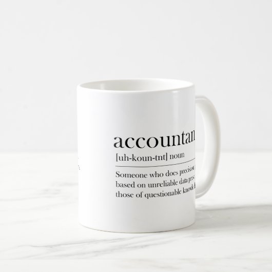 Mug Drôle comptable Définition Don Pour Comptable (Devant droit)