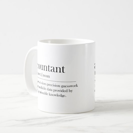 Mug Drôle comptable Définition Don Pour Comptable (Devant gauche)