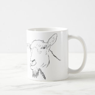 Mug Drôle conception animale chèvre d'art de dessin au